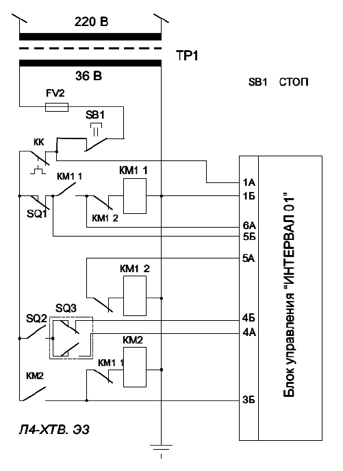 Схема подключения блока управления Интервал 01