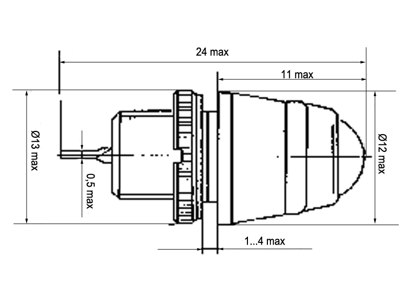 Малогабаритный фонарь МФС 2, габаритный размеры