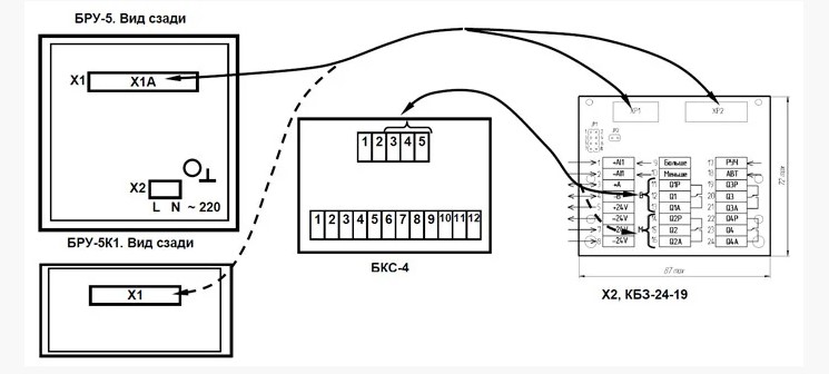 Схема подключения блока управления БРУ-5К1