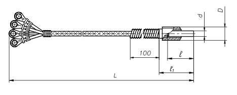 Габаритный чертеж термопреобразователей сопротивления ТСП-0690В
