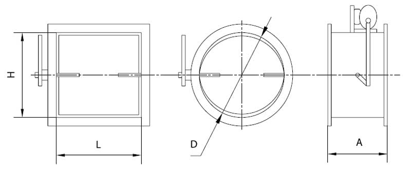 Схема хаслонки с ручным управлением и с площадкой для электропривода серия 5.904-13