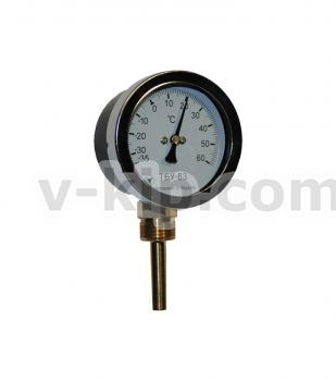 Термометр биметаллический радиальный ТБУ-63 фото 1